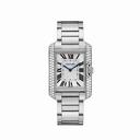 Cartier Tank Anglaise Silvered Flinque Dial Watch WT100028