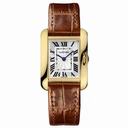 Cartier Tank Anglaise Small Silver Dial Ladies Brown Leather Strap Watch W5310028