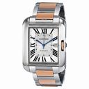 Cartier Tank Anglaise XL Automatic Silver Dial 18 kt Rose Gold and Steel Men's Watch W5310006