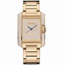 Cartier Tank Diamond Pave Automatic 18 kt Rose Gold Ladies Watch WT100012