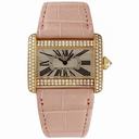 Cartier Tank Divan 18kt Yellow Gold Diamond Pink Mini Ladies Watch WA301071