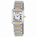 Cartier Tank Francaise 18k Rose Gold and Steel Pink Mother of Pearl Ladies Watch W51027Q4