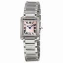 Cartier Tank Francaise Steel Pink Mother-of-Pearl Ladies Watch W51028Q3