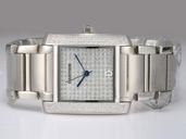 Cartier Tank HPI00561 28x32mm Diamond Dial Silver Stainless Steel Strap Watch