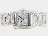 Cartier Tank ID49345 Silver Stainless Steel Strap Womens 22x28mm Watch