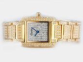 Cartier Tank ID49345 Womens 22x28mm Gold 18k Gold Strap Watch