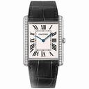 Cartier Tank Louis Silver Dial Black Leather Men's Watch WT200006
