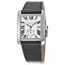 Cartier Tank MC Automatic Silver Dial Black Leather Men's Watch W5330003