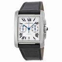 Cartier Tank MC Chronograph Silver Dial Black Leather Ladies Watch W5330007