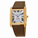 Cartier Tank MC Mechanical Silver Dial Brown Leather Strap Men's Watch W5330001
