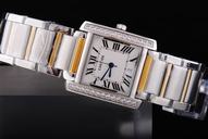 Cartier Tank Tankissime WE7008MM White Dial Square Stainless Steel Case Watch