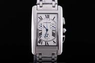 Cartier Tank w26019L1 Quartz Chronograph 30x47mm Womens Watch