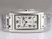 Cartier Tank w26019L1 White Dial Quartz Chronograph 30x47mm Watch