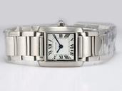 Cartier Tank w51028Q3 Womens Square Stainless Steel Case Watch