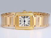Cartier Tank wE10456H 22x26mm White Dial Gold 18k Gold Strap Watch