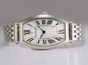 Cartier Tonneau 172 Stainless Steel Case Rectangle White Dial Watch