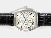 Cartier Tonneau W1540551 Automatic Stainless Steel Bezel White Dial Watch