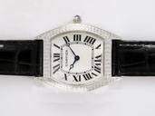 Cartier Tortue 26091101 Stainless Steel Case Rectangle Mens Watch