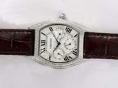 Cartier Tortue WA503751 Stainless Steel Case White Dial Watch