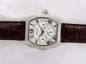 Cartier Tortue WA503851 Mens Rectangle Stainless Steel Case Watch