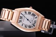 Cartier Tortue WA50703I Manual Winding White Dial Stainless Steel with Rose Gold Bezel Watch