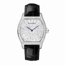 Cartier Tortue XL Baguette Diamond Dial Black Leather Men's Watch HPI00502