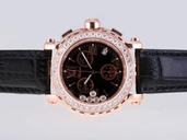 Chopard Happy Sport Chronograph 283582-5001 Rose Gold Case 42mm Midsize Watch