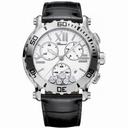 Chopard Happy Sport Chronograph White Dial Leather Strap Ladies Watch 288499-3001