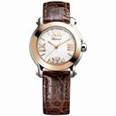Chopard Happy Sport II Round Diamond White Dial 18 kt Rose Gold Ladies Watch