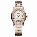 Chopard Happy Sport Oval Diamond 18 kt Rose Gold and Stainless Steel Ladies Watch 278546-6004