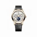 Chopard L.U.C Lunar One Sunray Satin-Brushed Silver Dial 18 Carat Rose Gold Men's Watch 161927-5001