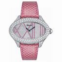 Chopard Montres Dame Cat Eye Diamond Dial Pink Lizard Skin Ladies Quartz Watch 137146-1004
