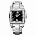 Chopard Two O Ten Black Dial Diamond Bezel Ladies Watch 108464-2004