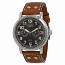 Citizen Avion Multi-Function Eco Drive Black Dial Brown Leather Men's Watch AO9030-05E