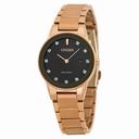 Citizen Axiom Eco-Drive Black Diamond Dial Rose Gold-tone Ladies Watch GA1058-59Q