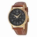 Citizen Eco Drive Black Dial Brown Leather Rose Gold-tone Men's Watch AO9003-08E