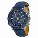 Citizen Eco Drive Blue Angels World Chronograph Blue Leather Men's Watch AT8020-03L