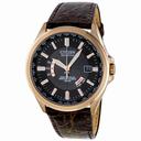 Citizen Eco-drive Black Dial Brown Leather Men Watch CB0013-12E