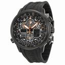 Citizen Navihawk A-T Eco Drive Black Dial Black Rubber Men's Watch JY8035-04E