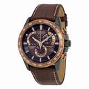 Citizen Perpetual Chrono A-T Dark Brown Dial Brown Leather Men's Watch AT4006-06X