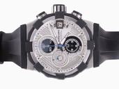 Concord C1 0320028 Round White Dial Black Rubber Strap Watch