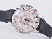 Corum Admirals Cup 4476 Stainless Steel Bezel Black Rubber Strap Mens Watch
