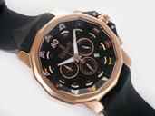 Corum Admirals Cup Black Rubber Black Dial Rose Gold Case Round Watch