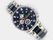Corum Admirals Cup Steel Mens Round Silver Rubber Strap Watch