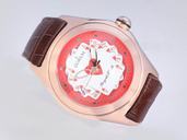 Corum Bubble 082.170.20 Red Dial Stainless Steel with Rose Gold Bezel Watch