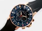 Corum Bubble 753.691.55/0081 AN92 Black Rubber Strap Round Blue Dial Watch