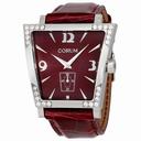Corum Trapeze Burgundy Leather Diamond Ladies Watch 106.405.47/0012 DP51