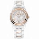 Ebel X-1 Silver Diamond Dial 18Kt Rose Gold and Steel Ladies Watch 1216116