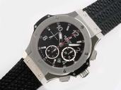 Hublot Big Bang 44mm 301.TM.425.RX Black Dial Stainless Steel Bezel Black Rubber Strap Watch