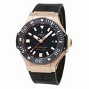 Hublot Big Bang Black Dial 18kt Rose Gold Ceramic Case Rubber Men's Watch 312.PM.1128.RX
